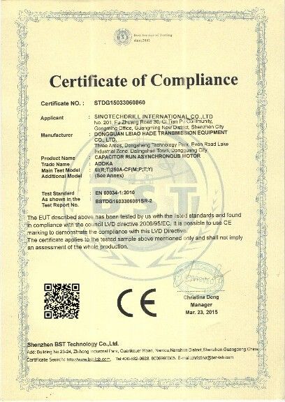 Çin Sinotechdrill International Co., Ltd Sertifikalar